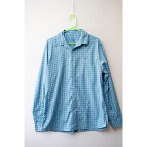 Vineyard Vines Performance Classic Fit Whale shirt mens L blue plaid button down